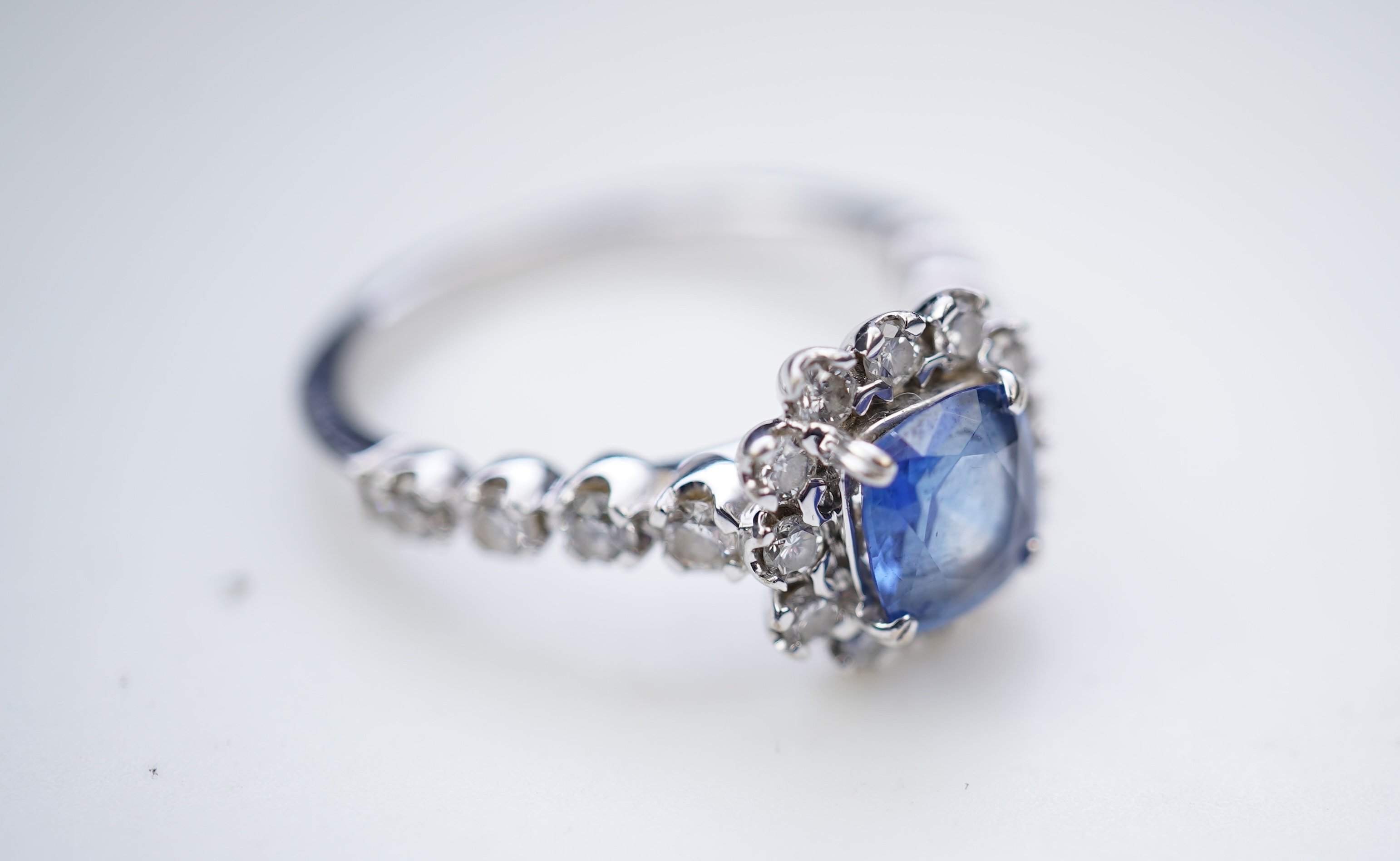 A sapphire and diamond ring